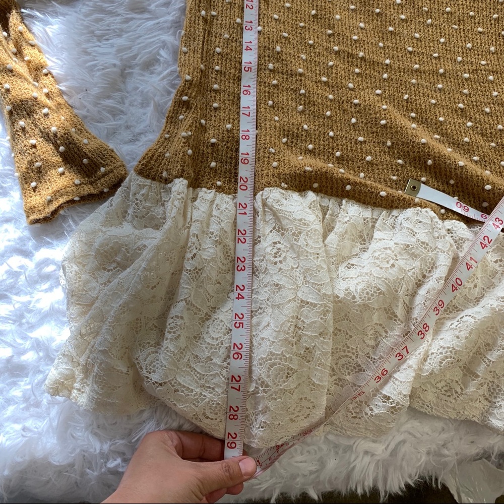 Areve Langley mustard lace skirt sweater medium - Picture 8 of 8